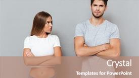  Presentation with girl mentor - PPT layouts featuring falling hearts - portrait of quarrel couple girl background and a coral colored foreground