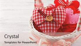  Presentation with wooden lighting - Cool new slide set with falling hearts - st valentine's decor on light backdrop and a lemonade colored foreground