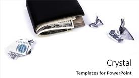  Presentation with business growth dollar - Presentation consisting of falling heaven - business concept dollar currency origami background and a  colored foreground