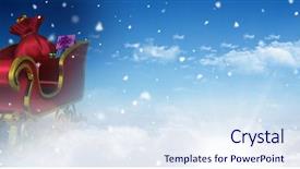  Presentation with santa sleigh - Presentation theme enhanced with falling heaven - digital composite of cloudy sky background and a sky blue colored foreground