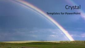  Presentation with clear sunny day rural landscape - PPT layouts featuring falling heaven - double rainbow landscape - rural background and a teal colored foreground