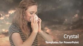  Presentation with blue orange - Presentation design featuring falling heaven - sick blonde woman blowing her background and a violet colored foreground