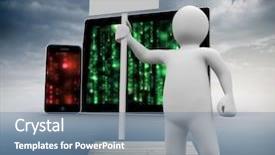  Presentation with bible character joseph - PPT theme featuring falling heaven - white character holding placard background and a seafoam green colored foreground