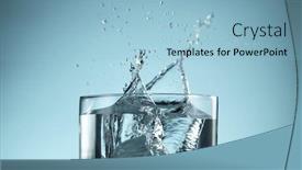  Presentation with ice blue - PPT layouts enhanced with falling-ice-cube-into-glass background and a light blue colored foreground