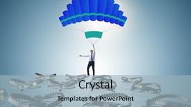  Presentation with parachute - Slides featuring falling into trap on parachute background and a light blue colored foreground