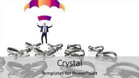  Presentation with parachute - Colorful theme enhanced with falling into trap on parachute backdrop and a light gray colored foreground