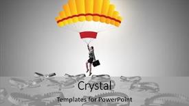  Presentation with parachute - Slides with falling into trap on parachute background and a light gray colored foreground