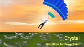  Presentation with parachute - Amazing theme having falling into trap on parachute backdrop and a tawny brown colored foreground