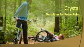  Presentation with triathlon professional cyclist man cycling - Beautiful slides featuring falling knees - young active cyclist standing backdrop and a tawny brown colored foreground