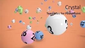  Presentation with lottery - Audience pleasing slides consisting of falling lottery balls against orange backdrop and a coral colored foreground