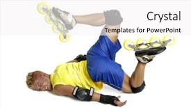  Presentation with fall - Cool new presentation theme with falling man - extreme skateboard fall backdrop and a  colored foreground