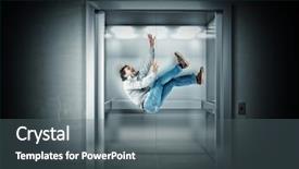  Presentation with elevator - Amazing PPT layouts having falling man and 3d elevator backdrop and a gray colored foreground