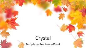  Presentation with falling leaves - Colorful theme enhanced with falling maple leaves isolated backdrop and a white colored foreground