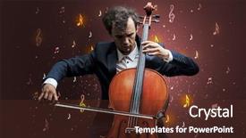  Presentation with music notes - Slide deck having falling musical notes wallpaper background and a  colored foreground
