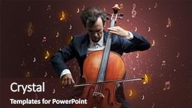  Presentation with music notes - Amazing slide set having falling musical notes wallpaper backdrop and a tawny brown colored foreground