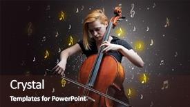  Presentation with music notes - Slide deck having falling musical notes wallpaper background and a tawny brown colored foreground