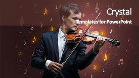  Presentation with music notes - PPT layouts enhanced with falling musical notes wallpaper background and a tawny brown colored foreground