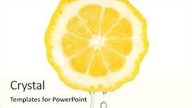  Presentation with fresh water - Amazing presentation having falling objects - fresh slice of lemon backdrop and a blonde colored foreground