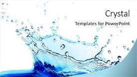  Presentation with fresh water splash green apple isolated white - Cool new PPT theme with falling objects - water splashes isolated on white backdrop and a white colored foreground