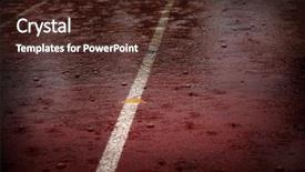  Presentation with race track rain - Theme consisting of falling on race running track background and a tawny brown colored foreground