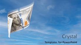  Presentation with states - Presentation design enhanced with falling-or-floating-100-bills background and a light blue colored foreground