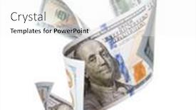  Presentation with floating dollar bills - Presentation design featuring falling-or-floating-one-hundred background and a white colored foreground