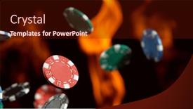  Presentation with hazard - Presentation theme consisting of falling-poker-chips-with-flames background and a tawny brown colored foreground