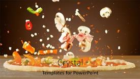  Presentation with freeze - PPT layouts with falling-raw-ingredients-on-pizza background and a gold colored foreground
