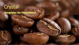  Presentation with coffee beans - PPT theme having falling-roasted-coffee-beans-macro background and a tawny brown colored foreground