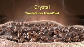  Presentation with coffee beans - PPT layouts having falling-roasted-coffee-beans background and a tawny brown colored foreground
