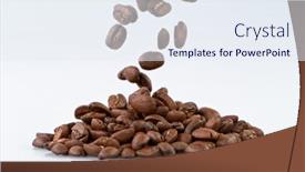  Presentation with coffee beans - Beautiful slide deck featuring falling-roasted-coffee-beans backdrop and a sky blue colored foreground