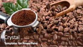  Presentation with coffee beans - Presentation design with falling-roasted-coffee-beans background and a tawny brown colored foreground