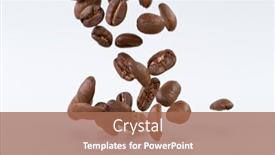  Presentation with coffee beans - Presentation design featuring falling-roasted-coffee-beans background and a coral colored foreground