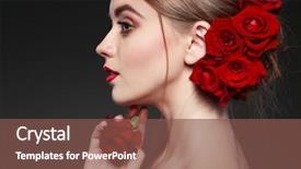  Presentation with dark grey - Presentation design enhanced with falling roses - beautiful girl isolated background and a tawny brown colored foreground