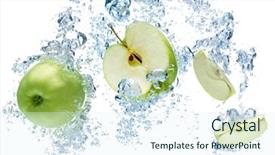  Presentation with under water - Presentation design having falling roses - green apple under water background and a sky blue colored foreground
