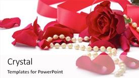  Presentation with white rose - Amazing PPT layouts having falling roses - red rose petals isolated backdrop and a sky blue colored foreground