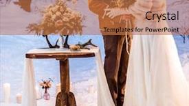  Presentation with wedding roses - Theme featuring falling roses - winter wedding background and a coral colored foreground