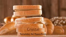  Presentation with bread - Audience pleasing slide deck consisting of falling-sliced-freshly-baked-toast backdrop and a gold colored foreground