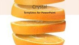  Presentation with orange fruit - Colorful PPT theme enhanced with falling-sliced-orange-fruit-isolated backdrop and a yellow colored foreground
