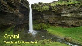  Presentation with water flow - Slide deck consisting of falling water beauty in nature background and a tawny brown colored foreground