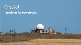  Presentation with central asia - Theme with fallout - abandoned soviet military base background and a teal colored foreground