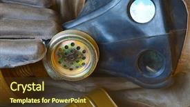  Presentation with gas - Beautiful slides featuring fallout - gas mask backdrop and a tawny brown colored foreground
