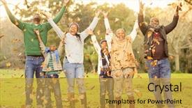  Presentation with family medical leave act - Amazing presentation theme having falls elderly - happy family throwing leaves backdrop and a gold colored foreground