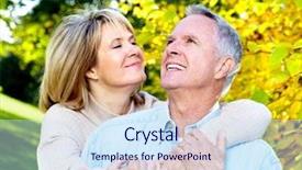  Presentation with love mind soul - Theme having falls elderly - happy senior couple in love background and a sky blue colored foreground