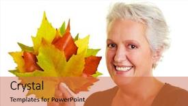  Presentation with maple leaves - Presentation theme having medical engeneering - young chemist background and a light gray colored foreground.