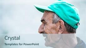  Presentation with old man - Amazing slide set having falls elderly - old man sitting alone backdrop and a sky blue colored foreground