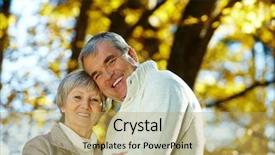  Presentation with aged - Presentation design featuring falls elderly - photo of amorous aged man background and a  colored foreground