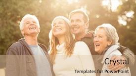  Presentation with family day - Colorful PPT theme enhanced with falls elderly - portrait of a smiling family backdrop and a lemonade colored foreground