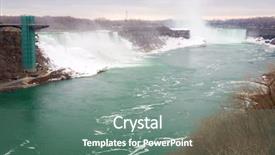  Presentation with sunlight on falls - Amazing PPT theme having falls from rainbow bridge ontario backdrop and a seafoam green colored foreground