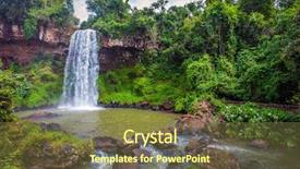  Presentation with rain water falling - Slide deck having falls from the basalt ledge background and a tawny brown colored foreground